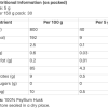 Psyllium Husk nutrition info GUDGU Psyllium Husk 100g