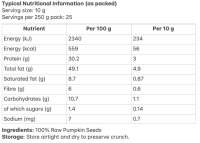 Pumpkin seeds nutrition info GUDGU Pumpkin Seeds 150g