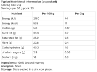 nutmeg nutrition info GUDGU Nutmeg 100g